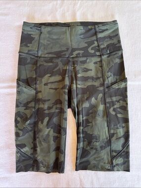 Lululemon Fast And Free Short 4 Incognito Camo Multi Gator Green